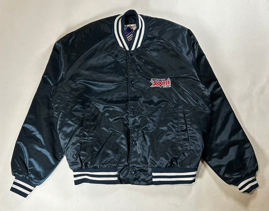 DS Brand New With Tag Vintage Chalk-Line NFL Super Bowl XXIII 1988 Satin Button Up Jacket XL 27x27 Inches