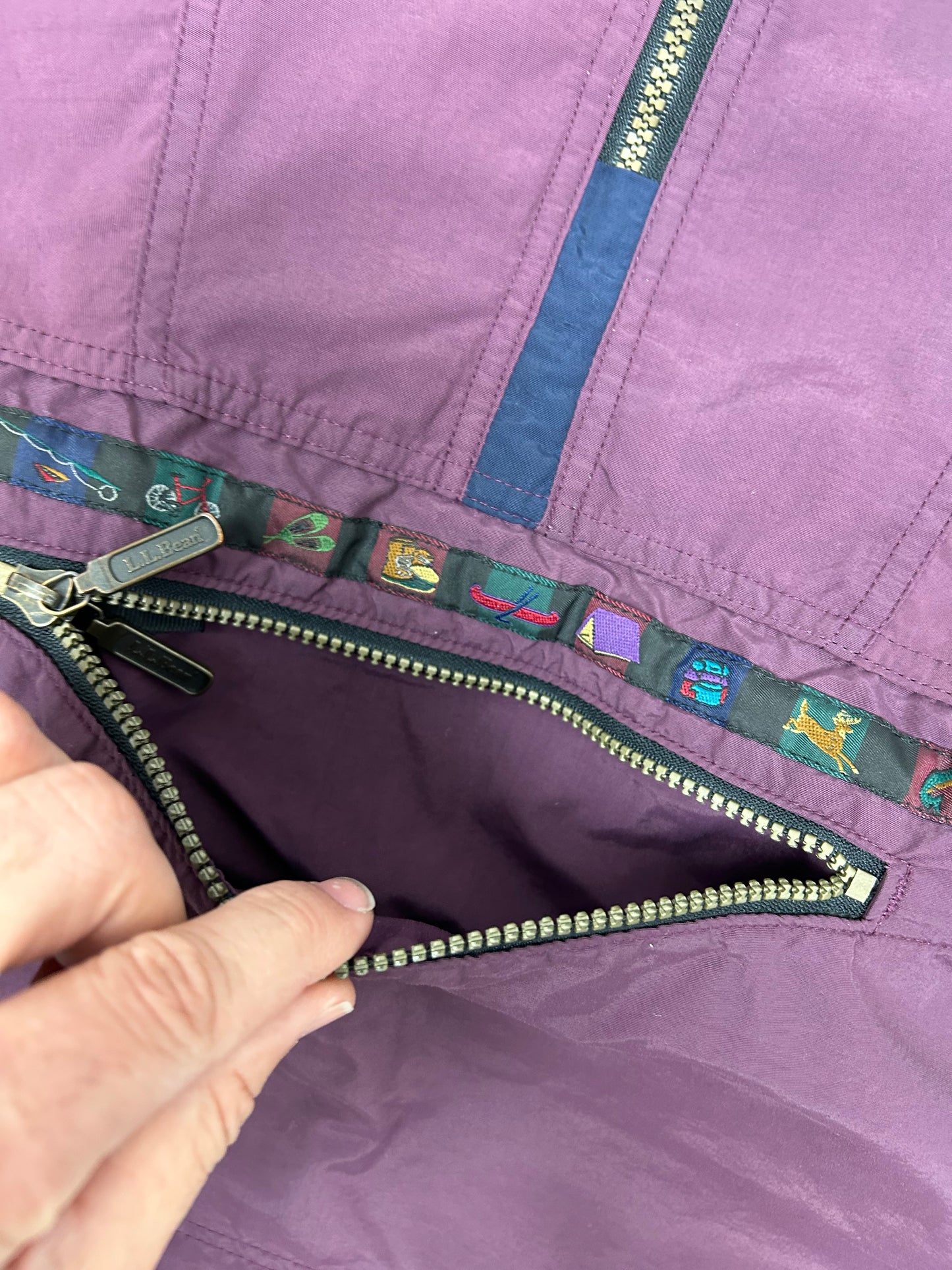 Vintage 90s LL Bean 1/2 Zip Anorak Thinsulate 3M Windbreaker Medium/Large Fit 25.25x26.5 Inches