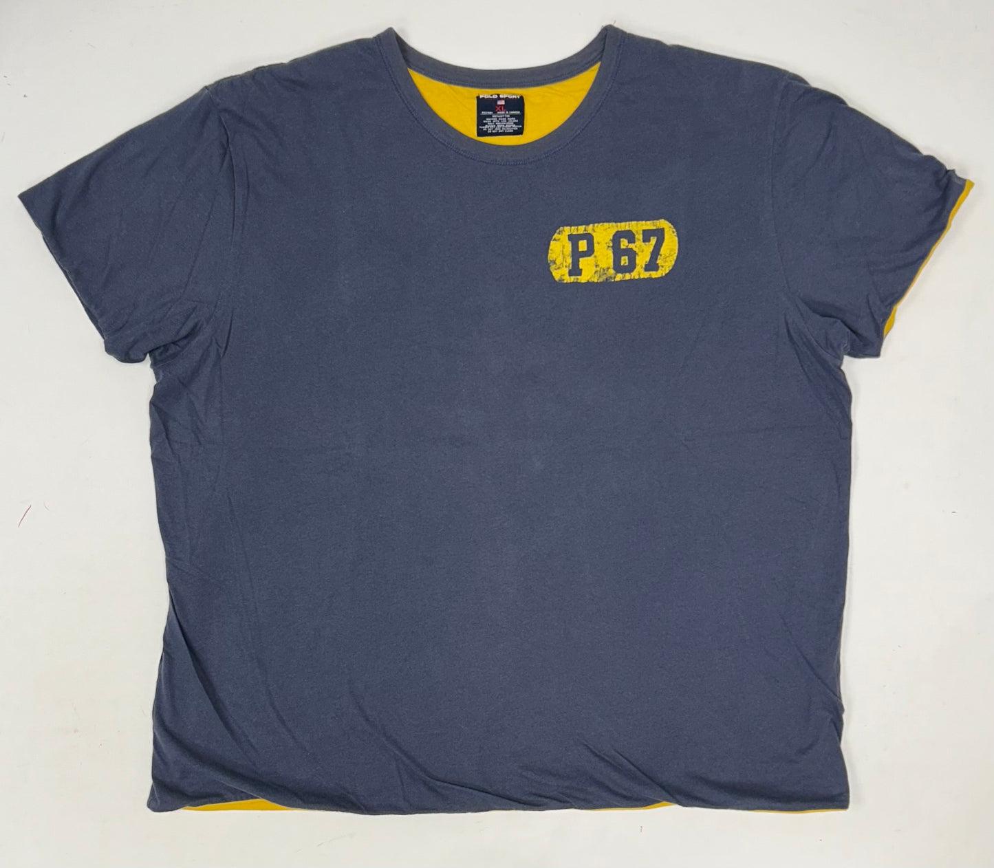 Vintage Polo Ralph Lauren Mens Size X-Large Blue P 67 Reversible Crewneck