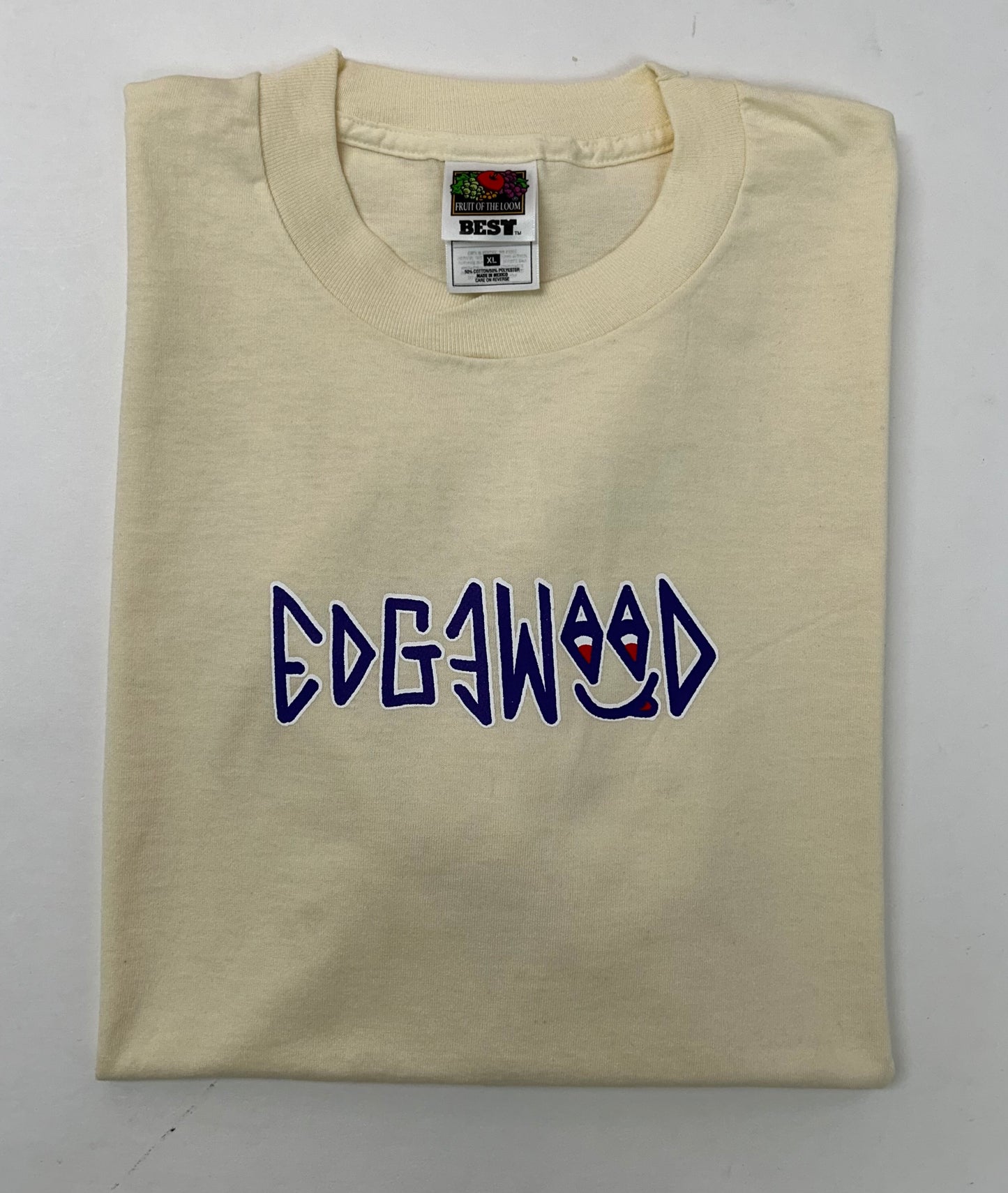 Edgewood NJ first edition “Deeper Than The Roots.” Tee XL 23.75x31 Inches 90s/00s FOTL Best Mexico Made 50/50 Blend Tan