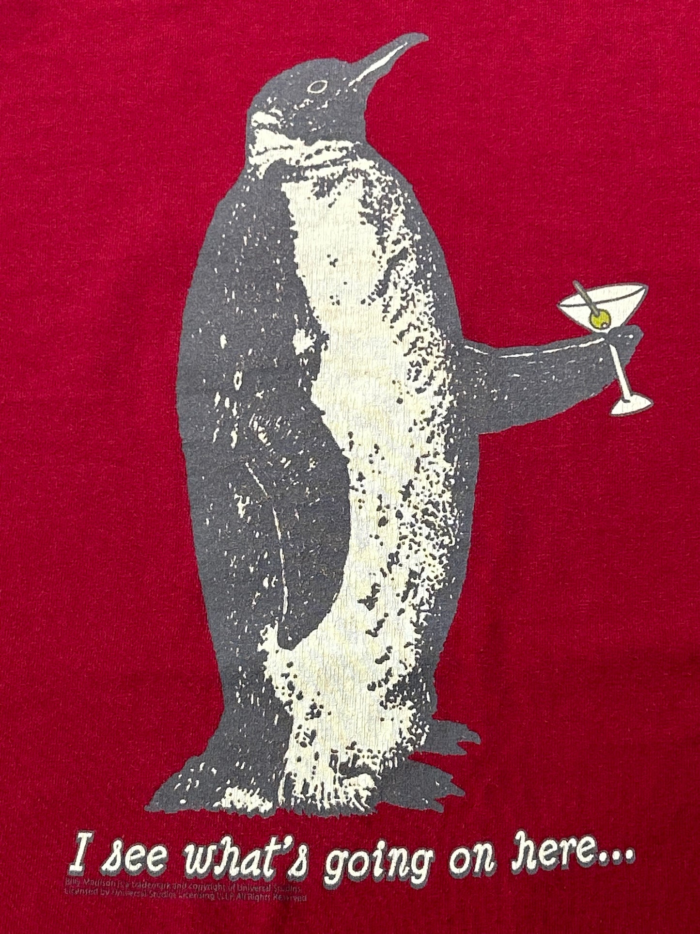 Vintage Adam Sandler Billy Madison Penguin Movie Promo 2000s Shirt Medium 20.5x28 Inches