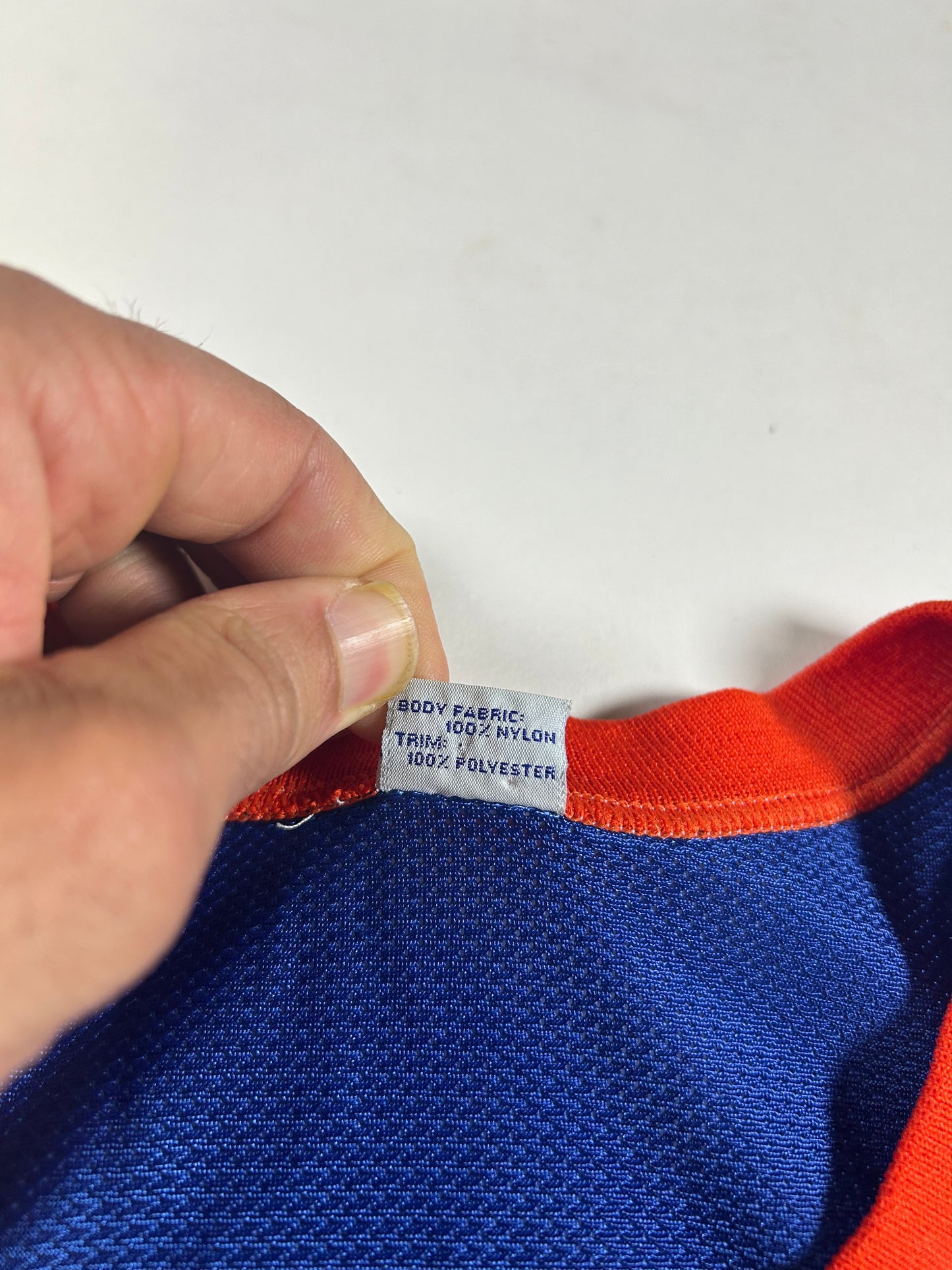 Vintage New York Knicks Patrick Ewing NBA Champion Basketball Jersey 48 XL 23.25x31.5 Inches As Is Has Flaw.