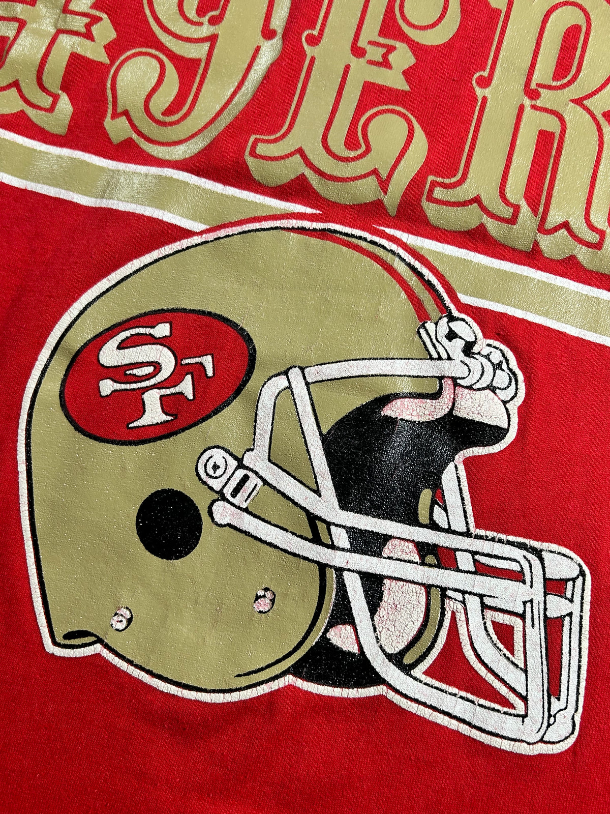 Vintage 80s Champion San Francisco 49ers NFL 3/4 Sleeve Tee L/M Fit 20.25x29.5 Inches