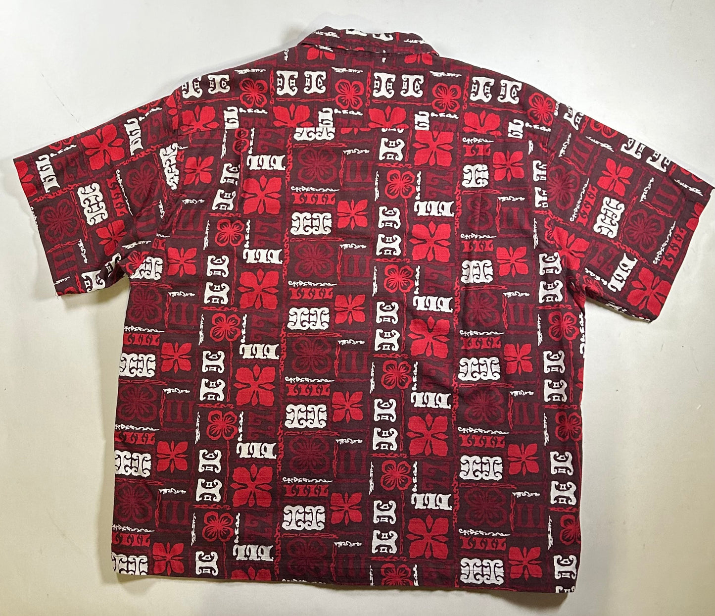 Vintage American Eagle AE Surf Co Shirt Floral Hawaiian Button Up Aloha Red XL 27.75x31.5 Inches