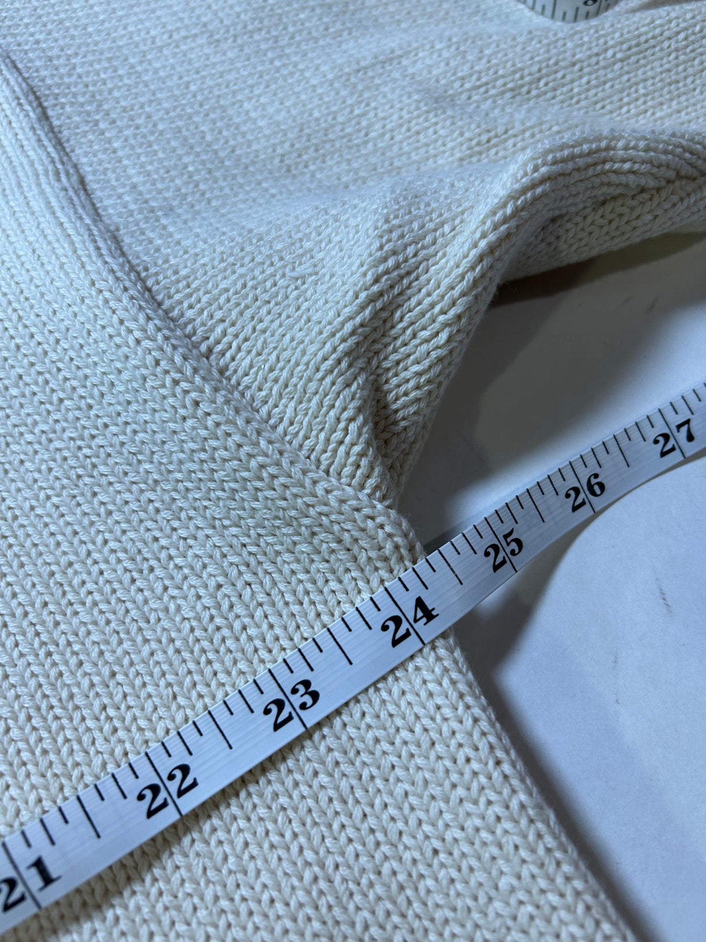 Vintage Izod Championship Golf Sweater Off White Knit Embroidered Mens Large 24.25x27.25 Inches