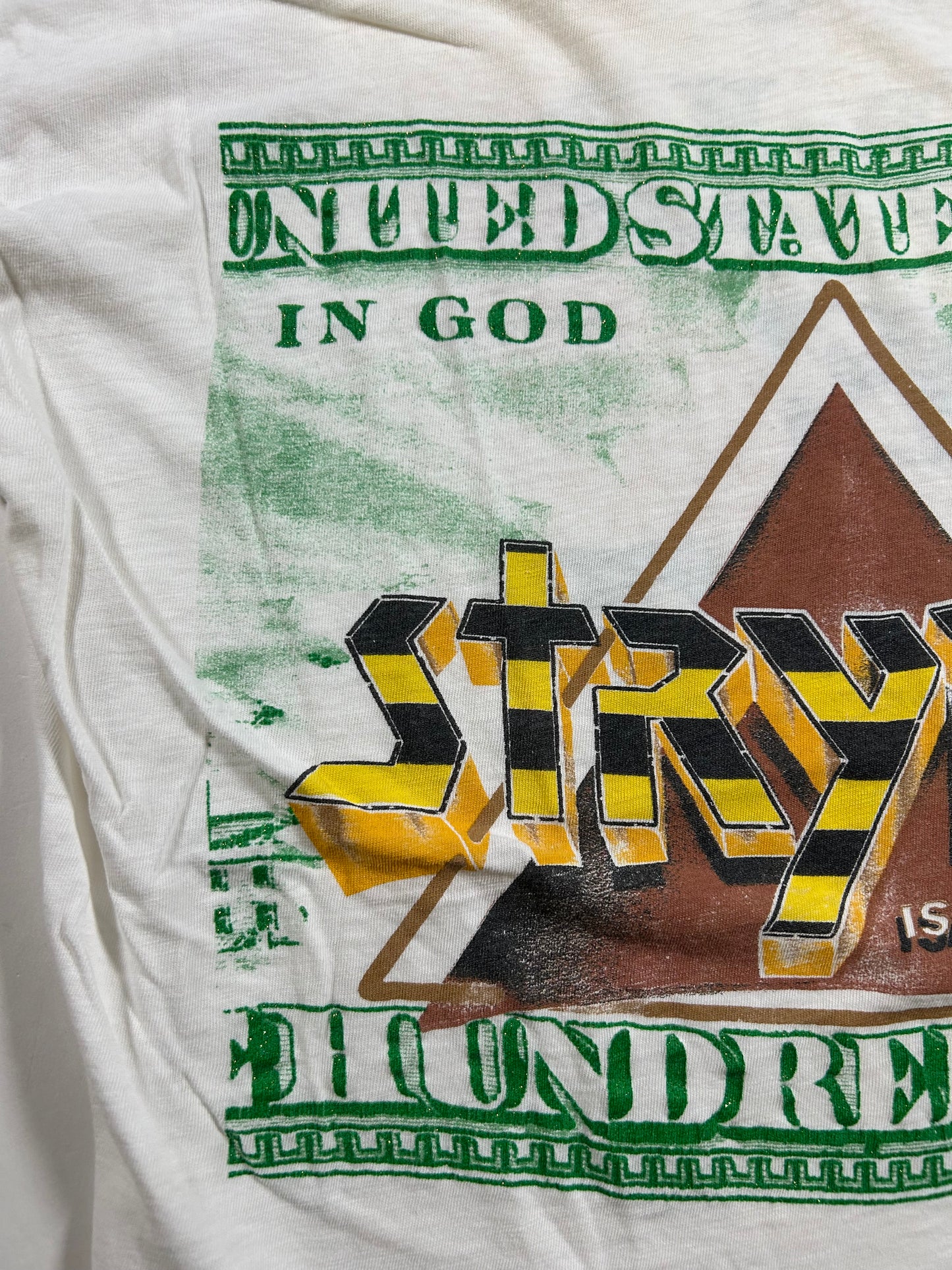 Vintage Stryper In God We Trust 1988-89 World Tour Band T-shirt Worn In As Is Large/Medium Fit 21x27 Inches