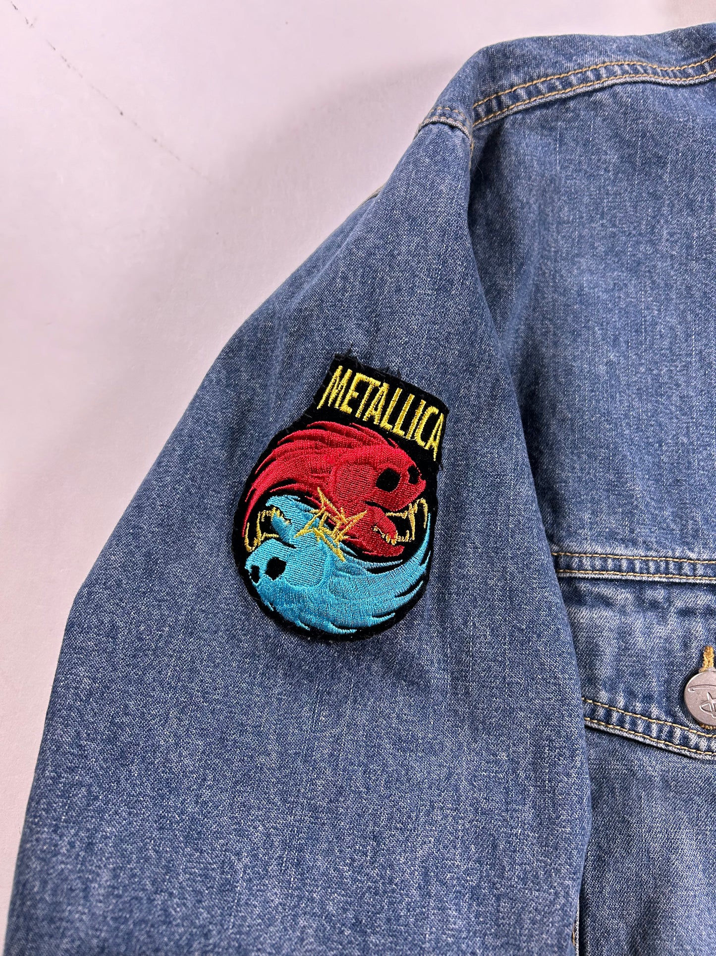 Vintage Disney Studio Jack Skellington Nightmare Before Christmas Denim Jacket 2XL 27.75x29.5 Inches