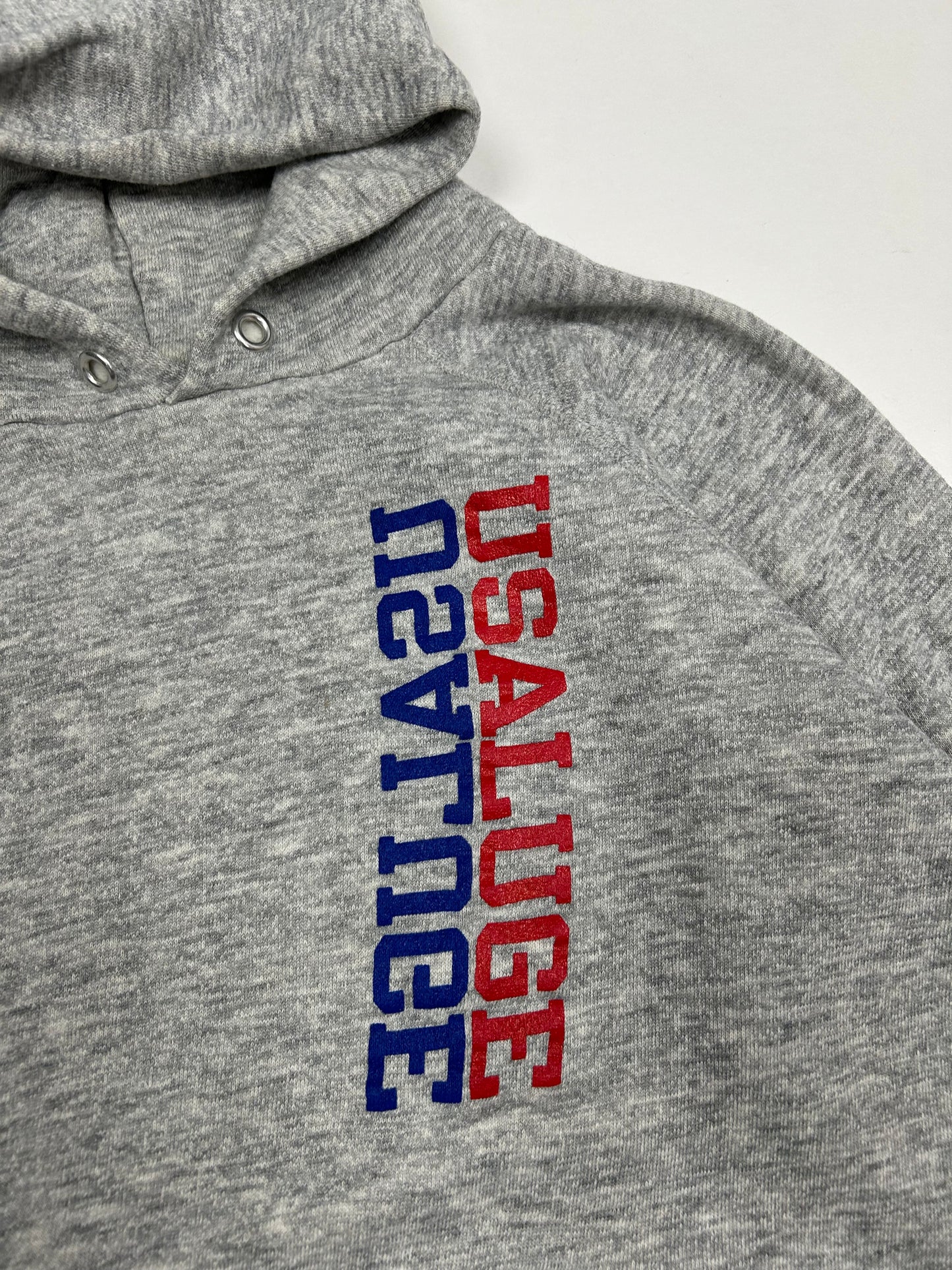 Vintage 80s Champion Hooded Sweatshirt USA LUGE Made In USA Small 20.5x23.5 Inches