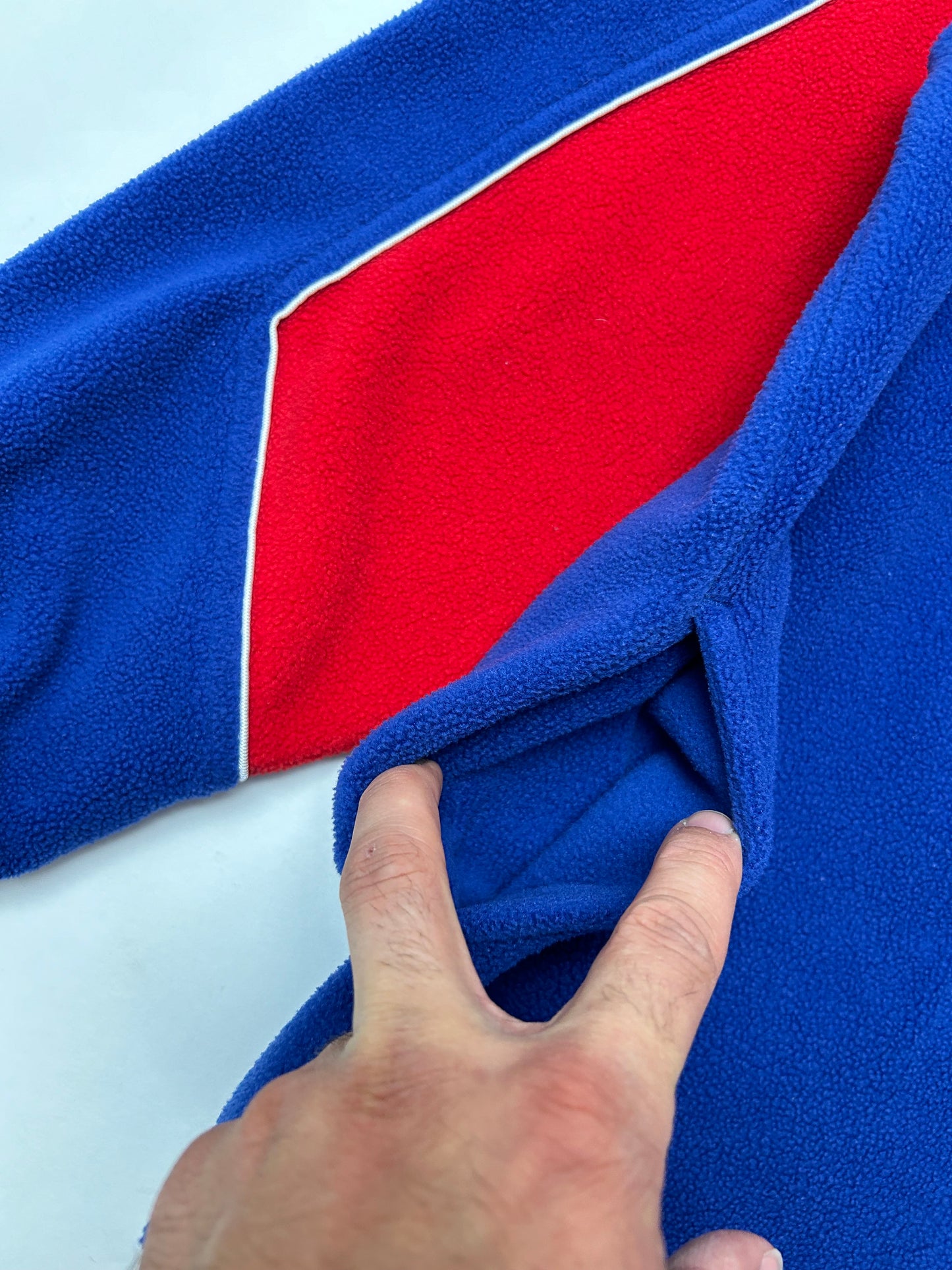 Vintage 00s Reebok Team Apparel New York Giants NFL Fleece 1/4 Zip Smallish Fit 20.5x26.5 Inches