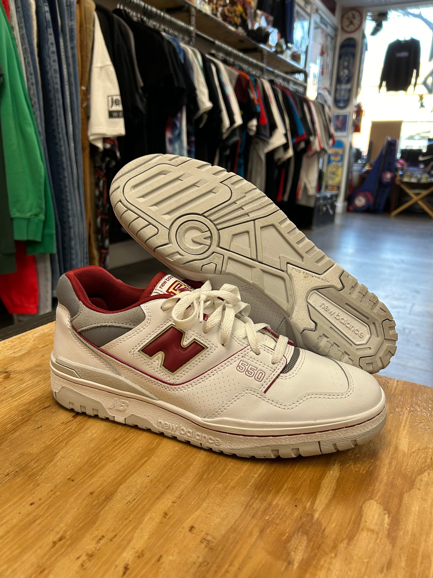New Balance 550 Boston College Eagles White Red Shoes US Men’s 10.5 Women’s 12