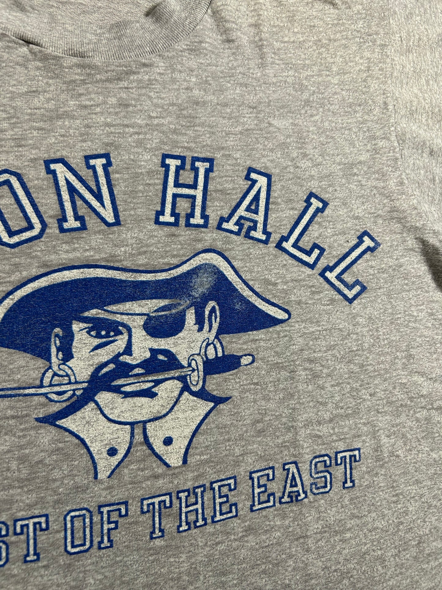 Vintage Seton Hall Pirates Beast Of The East NCAA College Tee Thin M/S 19.25x25 Inches Screen Stars Tag