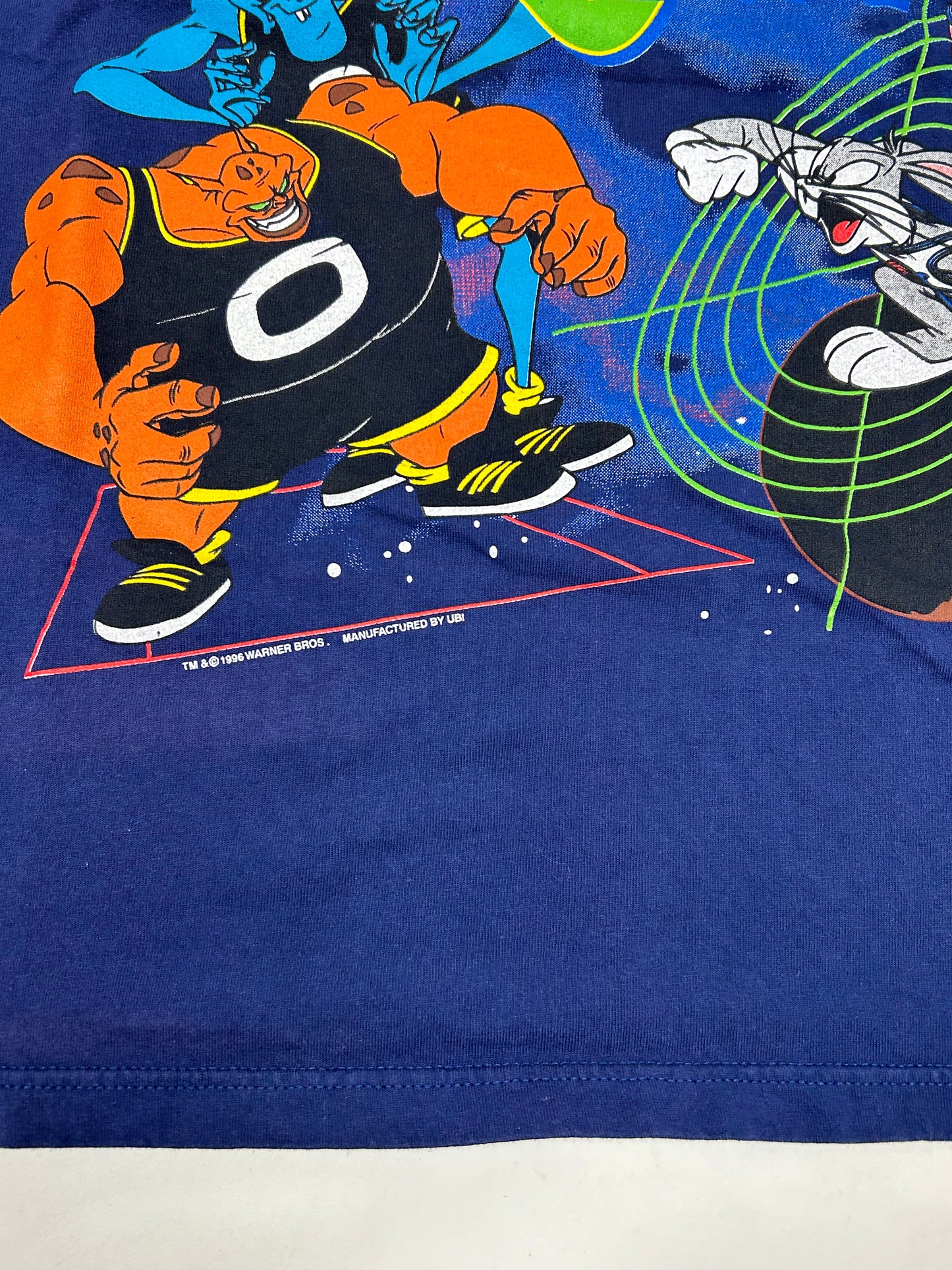 Vintage Space Jam Movie Promo Looney Tunes Warner Bros 1996 Tee Large 21.75x28.5 Inches