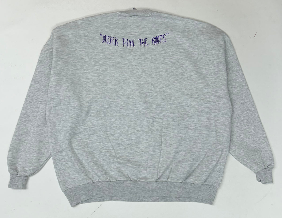 Edgewood New Jersey Deeper Than The Roots Crewneck Sweatshirt Heather Gray Jerzees Tag 50/50 Blend Mexico/USA 3XL/2XL Fit About 29.5x29.5 Inches