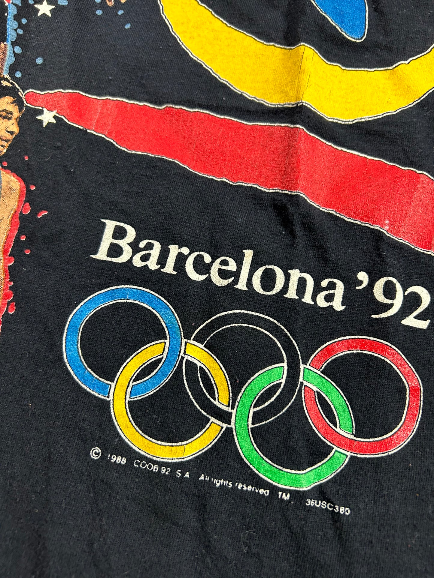 Vintage Salem Sportswear USA Dream Team 92' Barcelona Olympics Basketball Tee Large 21.25x28.75 Inches