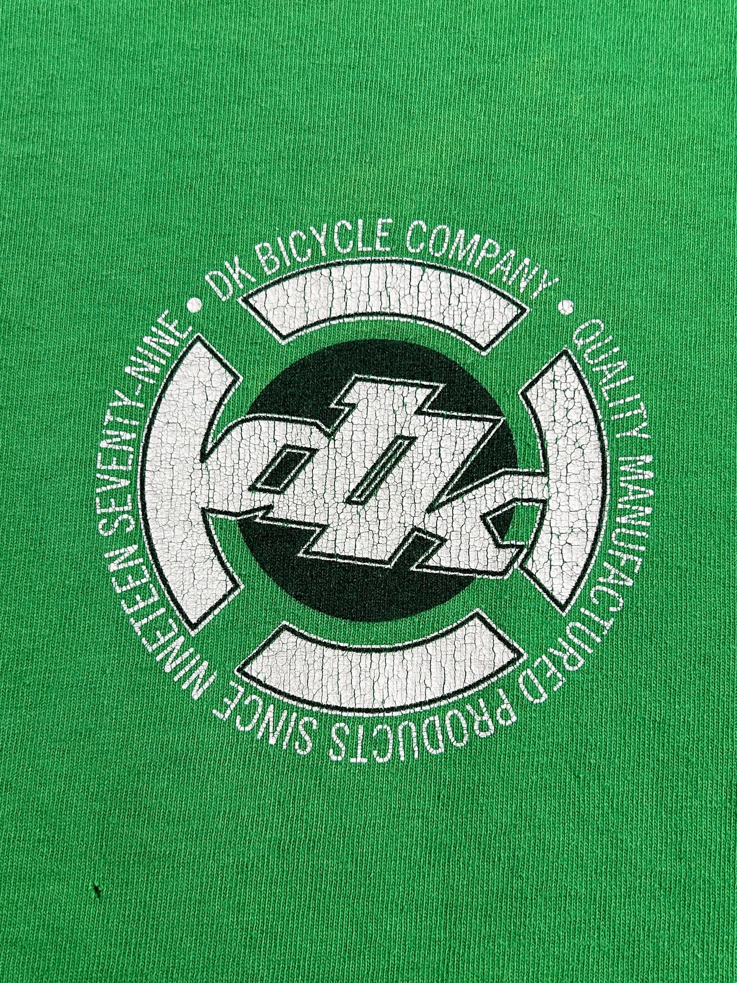 Vintage DK Bicycle Company BMX Biking Bike Brand Tee L/M 21x27 Inches 2000s Green Y2K