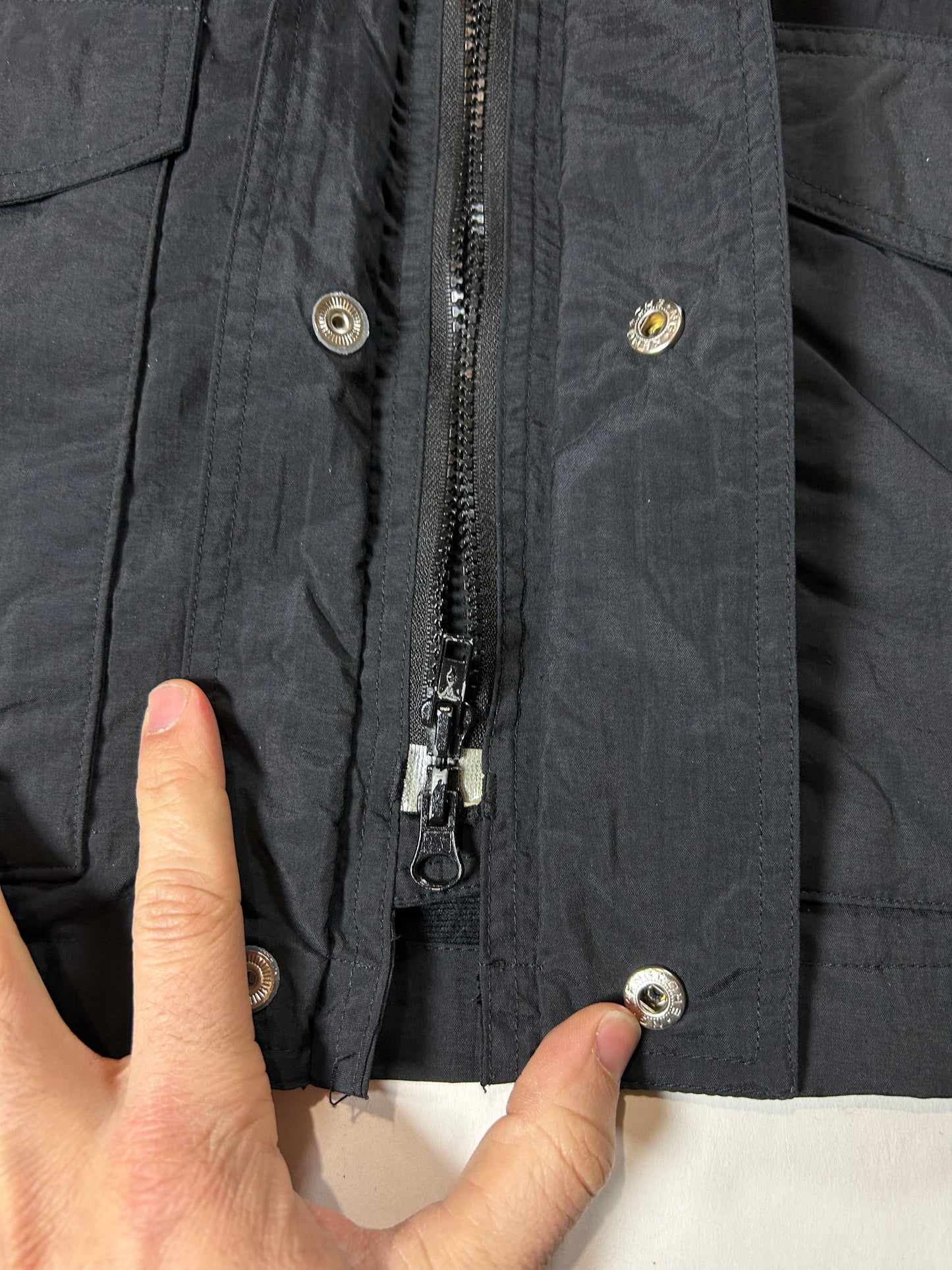 Vintage MLS Soccer Tri Mountain Black Windbreaker Zip Jacket 25.25x31 Big Fit Mediumish