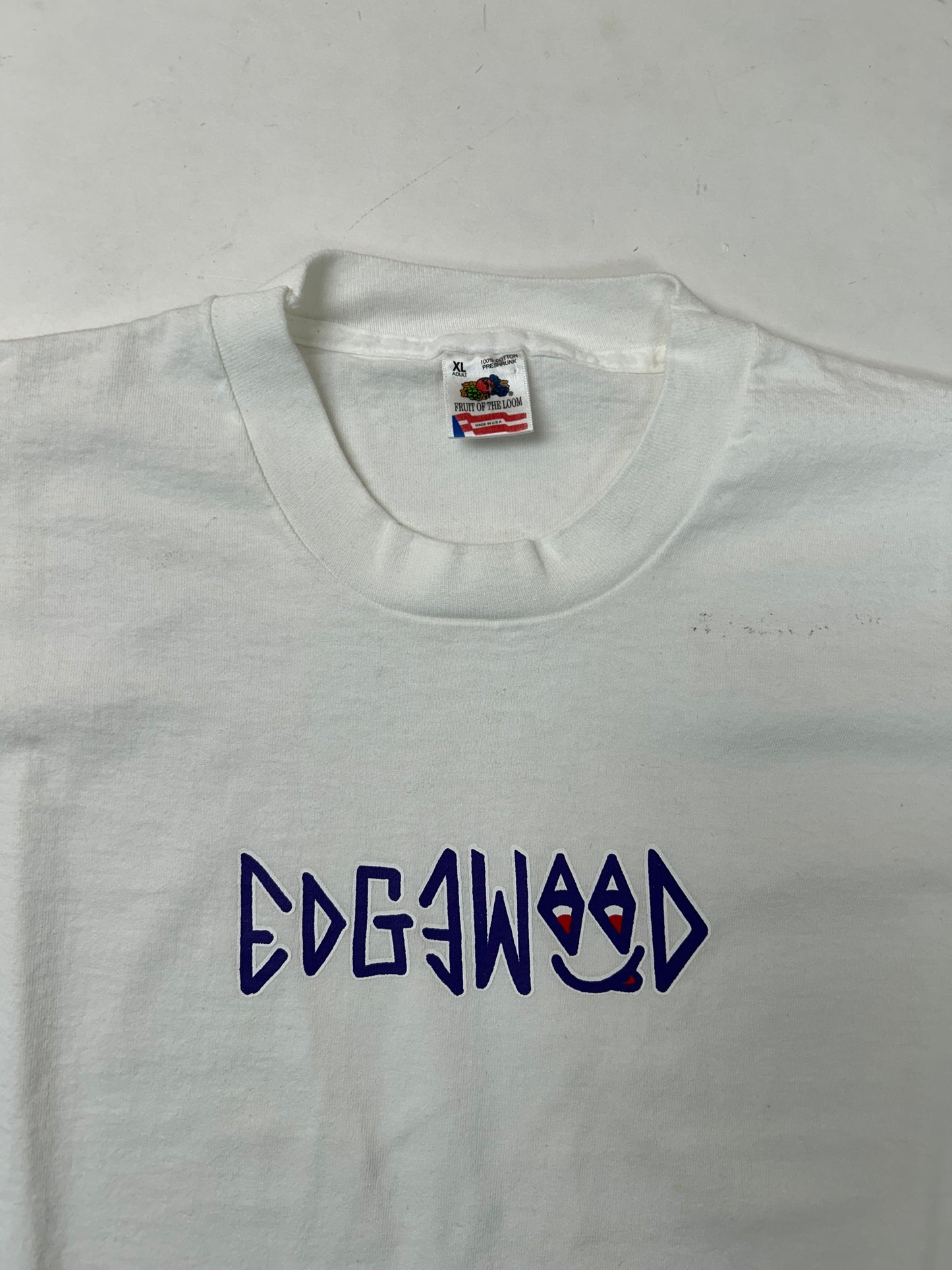 Edgewood NJ first edition “Deeper Than The Roots.” Tee XL Fruit Of The Loom USA 100% Cotton White