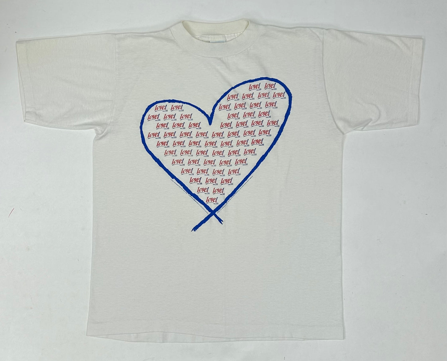 Vintage 90s Love USA 25 Postage Stamps T-Shirt Single Stitch Made in USA M/L Fit 20.75x26.25 Inches