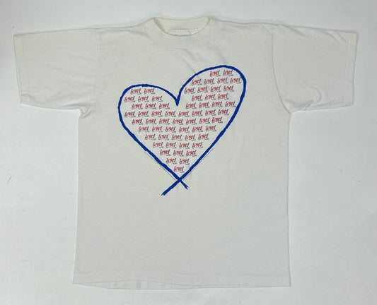 Vintage 90s Love USA 25 Postage Stamps T-Shirt Single Stitch Made in USA M/L Fit 20.75x26.25 Inches