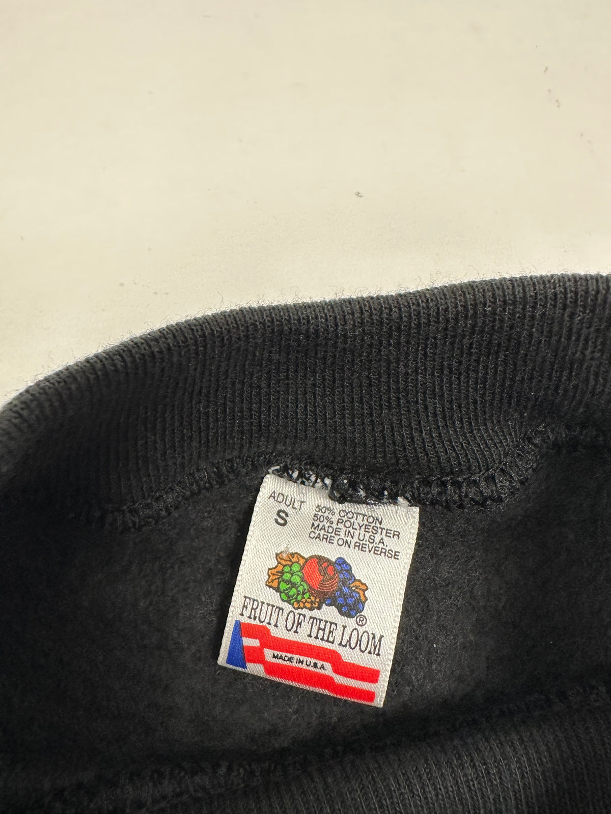 Edgewood NJ “Deeper Than The Roots.” First Edition Crewneck Sweatshirt Tagged Small 90s Fruit 50/50 Blend Made In USA Black