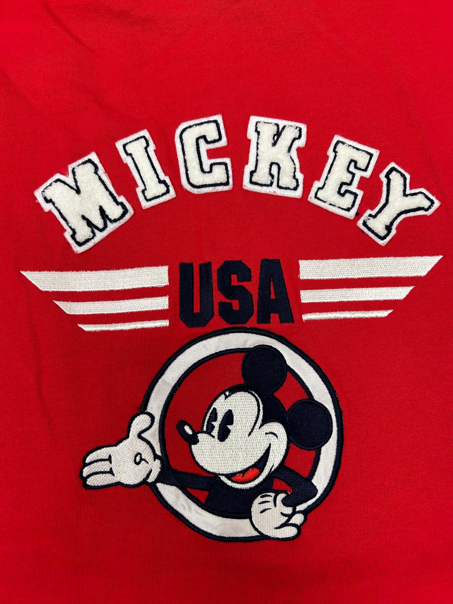Vintage Mickey Mouse Disney Originals Mickey USA Pullover L/XL 24.75x30/31.5 90s