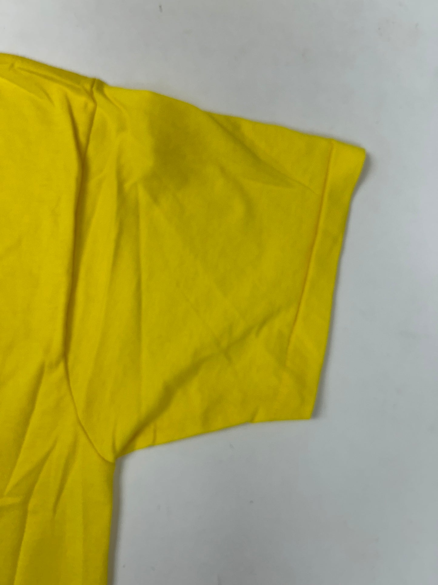 Edgewood NJ first edition “Deeper Than The Roots.” Tee 2XL 26.25x32.25 Inches 90s Fruit Of The Loom USA 50/50 Blend Bright Yellow