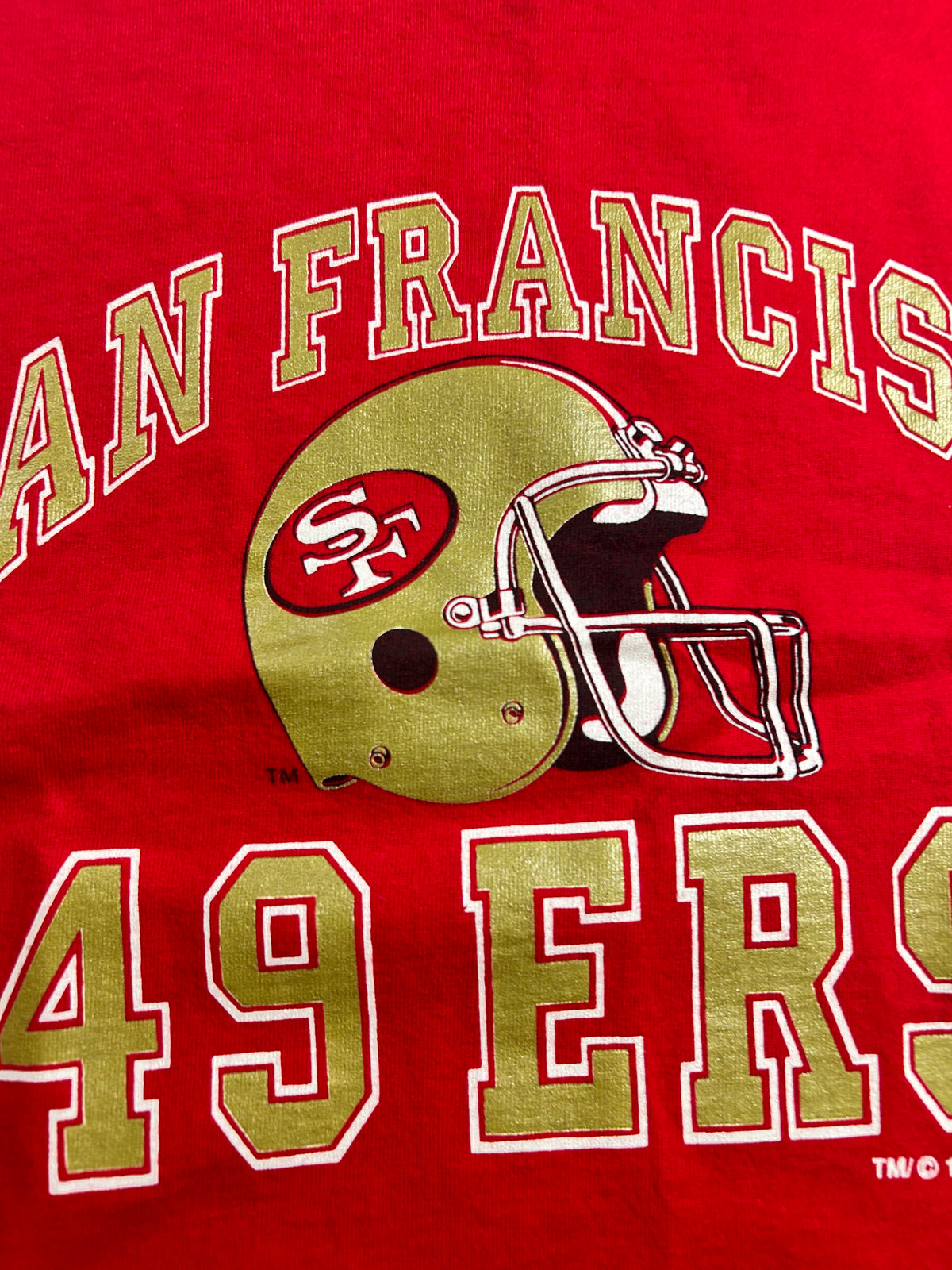 Vintage 1994 San Francisco 49ers NFL Logo 7 Youth S 8 Tee 14.75x19.25 Inches 90s