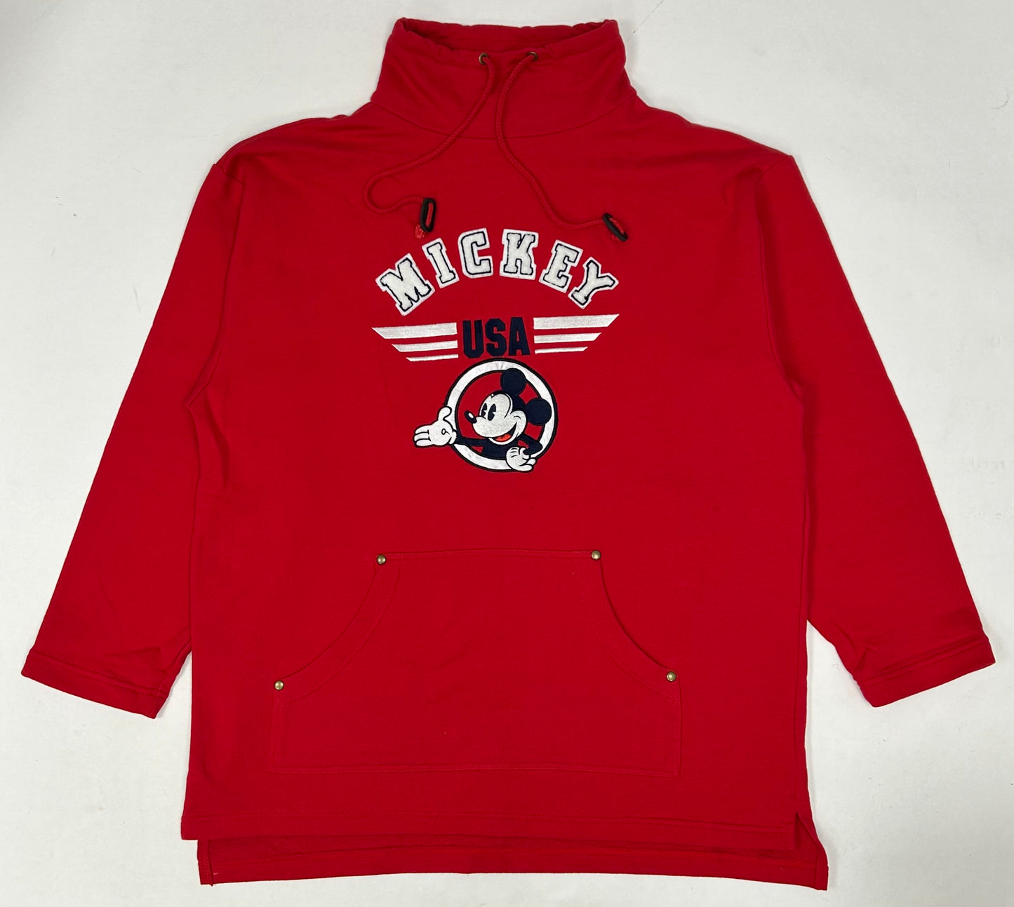 Vintage Mickey Mouse Disney Originals Mickey USA Pullover L/XL 24.75x30/31.5 90s