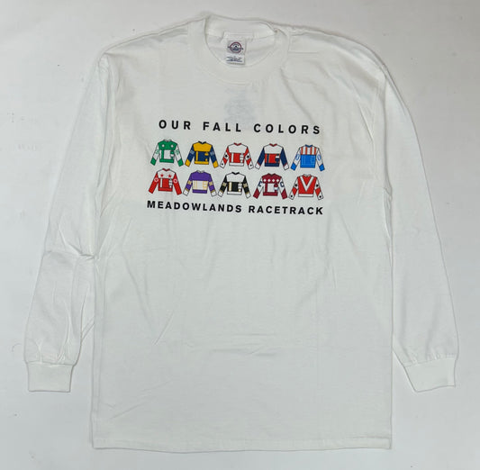 Vintage 2005 Meadowlands Racetrack Our Fall Colors Breeders Crown Horse Racing Long Sleeve Tee Large 22x30.5 Inches