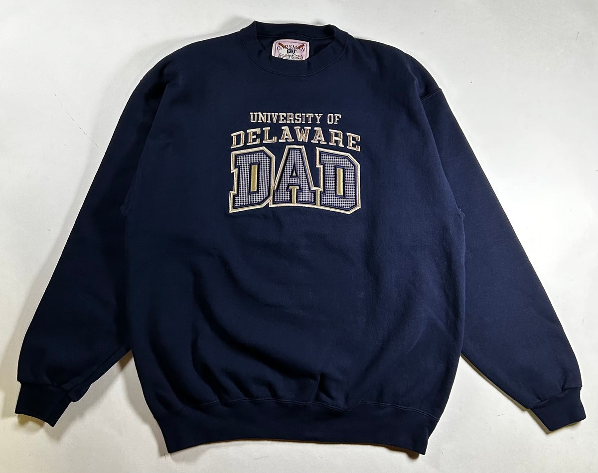 Vintage Oarsman University Of Delaware Dad College Made In USA Crewneck Sweatshirt Large 24.25x28.75 Inches