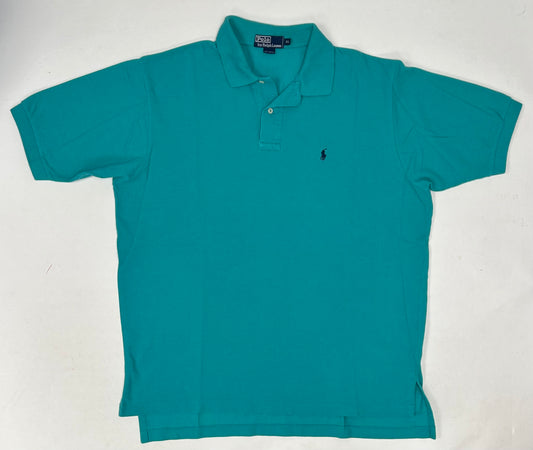 VINTAGE Polo Ralph Lauren Mens Teal Polo Shirt Extra Large