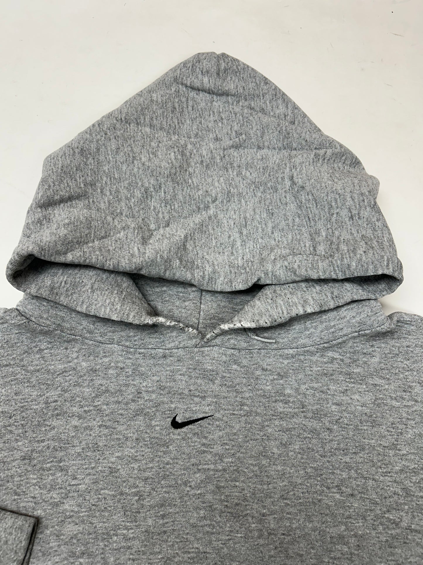 Vintage 90s Nike Center Swoosh Embroidered Logo Hooded Sweatshirt Worn In XL 27.25x28.25 Inches As Is