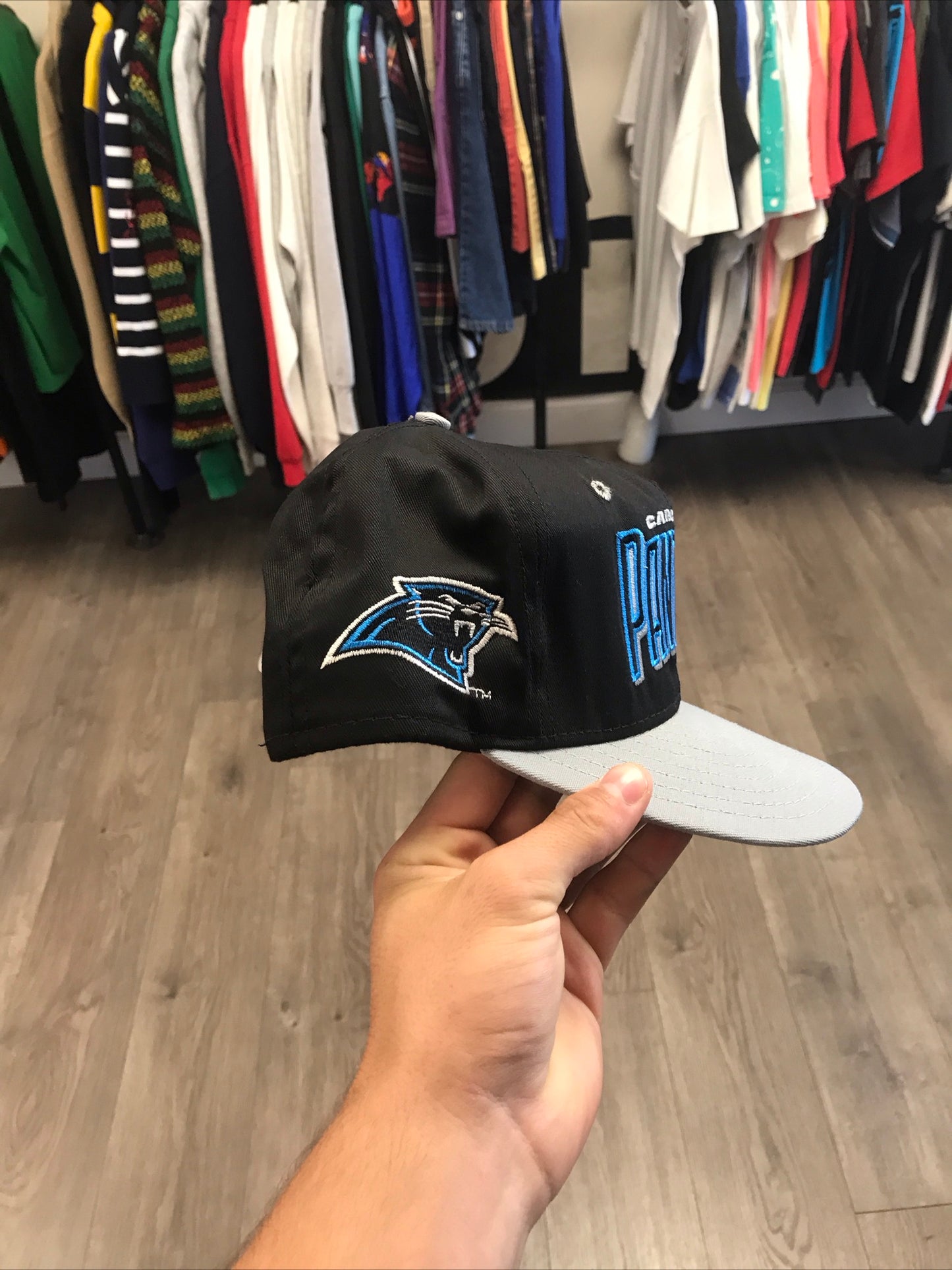 Vintage 90s Ajd NFL Carolina Panthers Embroided Snapback Hat Great condition