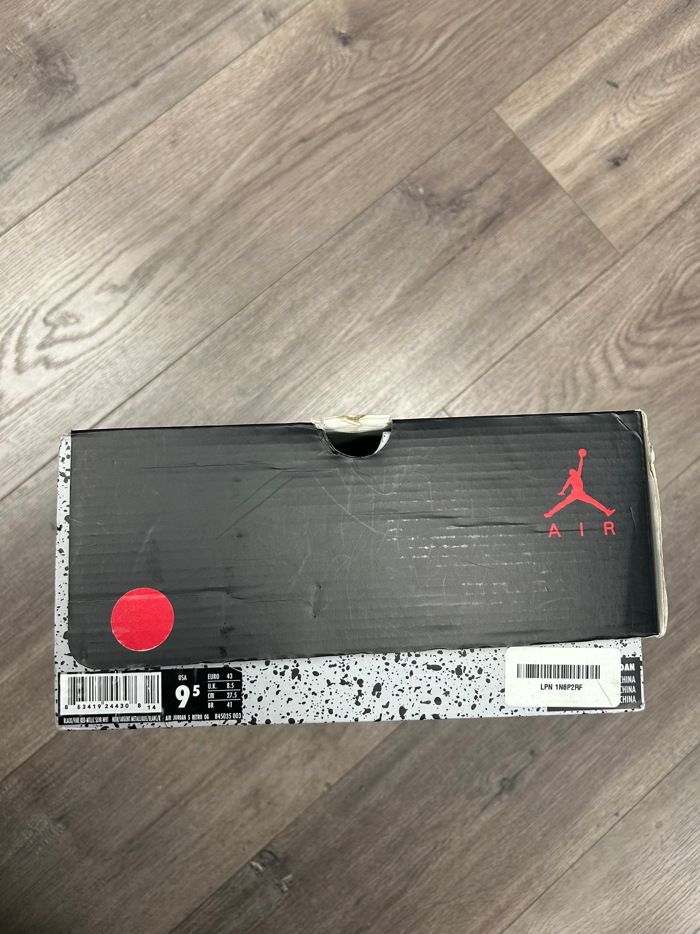2016 Nike Air Jordan 5 Retro Black Metallic Size 9.5 Used With Box 845035 003