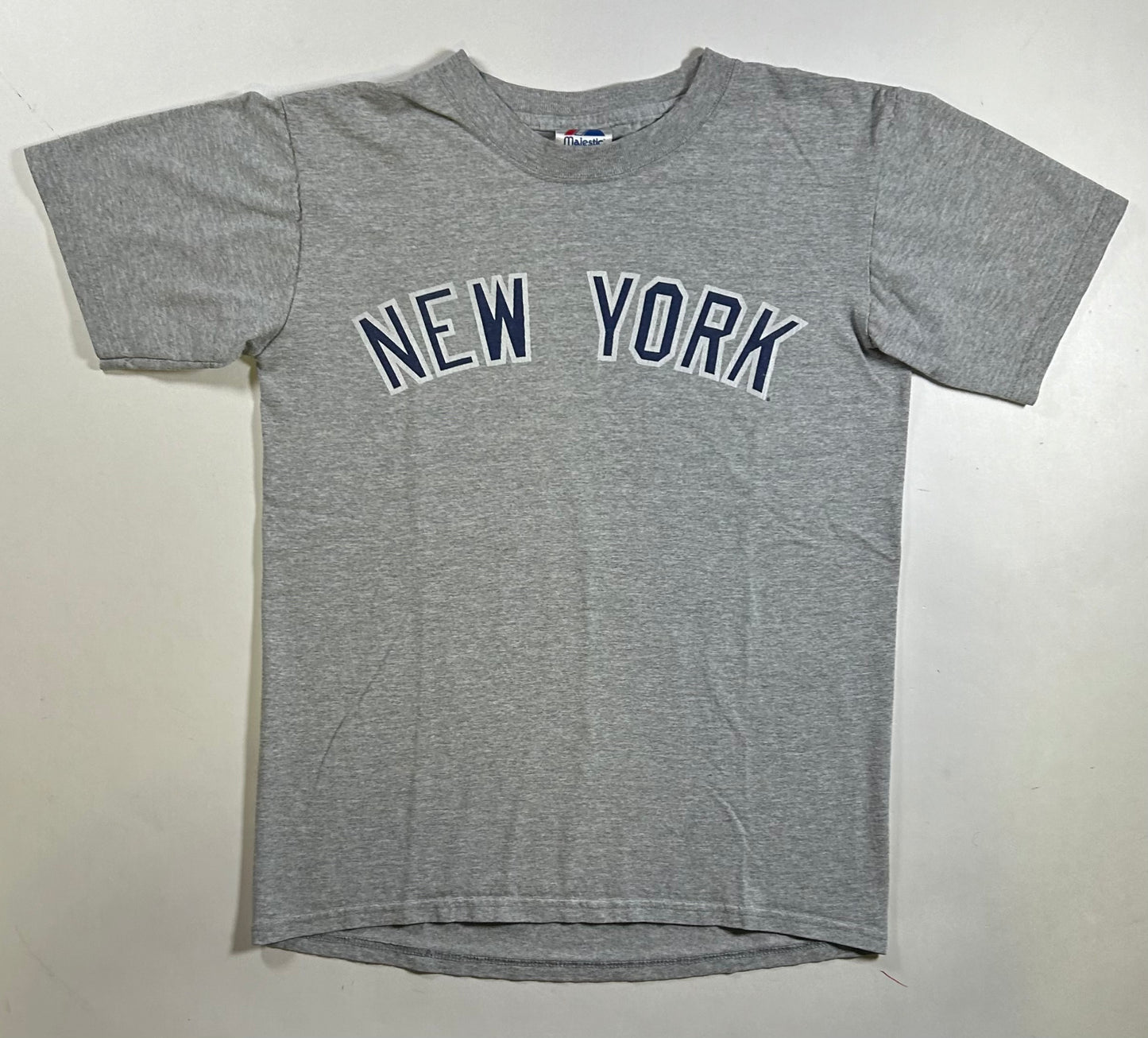 Vintage Majestic New York Yankees Johnny Damon MLB Player Tee Small Gray Worn In