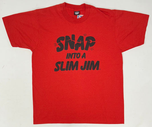 Vintage Slim Jim “Snap Into A Slim Jim” Promo Tee XL Screen Stars Shirt