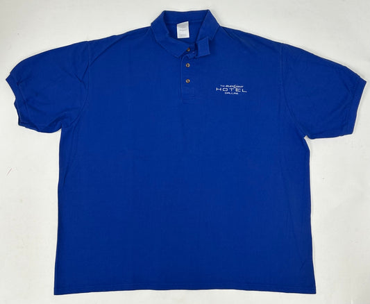 Vintage The Bud Light Hotel Dallas Polo Shirt Embroidered Blue Golf Size 2XL 27.5x29.25 Inches