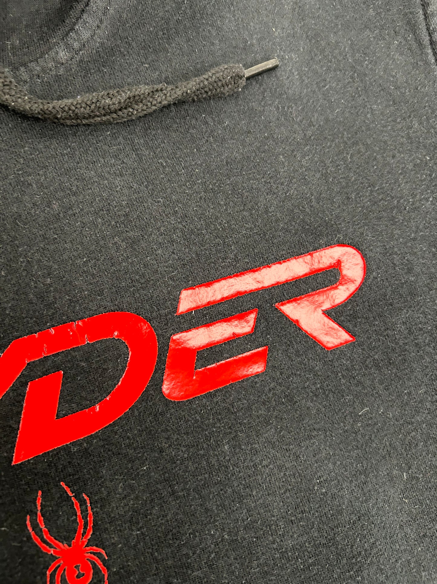 Spyder Hoodie Black/Red Pullover Sweatshirt Long Sleeve Large 24x28 Inches