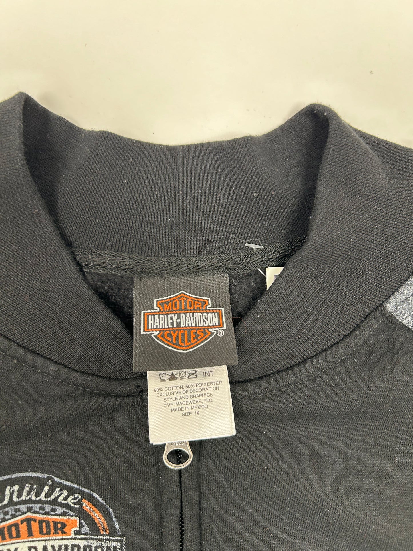 Vintage 00s Harley Davidson Motorcycles El Paso Texas Zip Sweatshirt XL/L 26x30 Inches