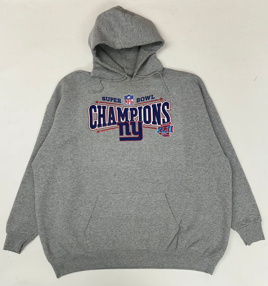 NFL Super Bowl XLII Champion New York Giants Hooded Sweatshirt 2XL/XL Fit 30x30.5 Inches