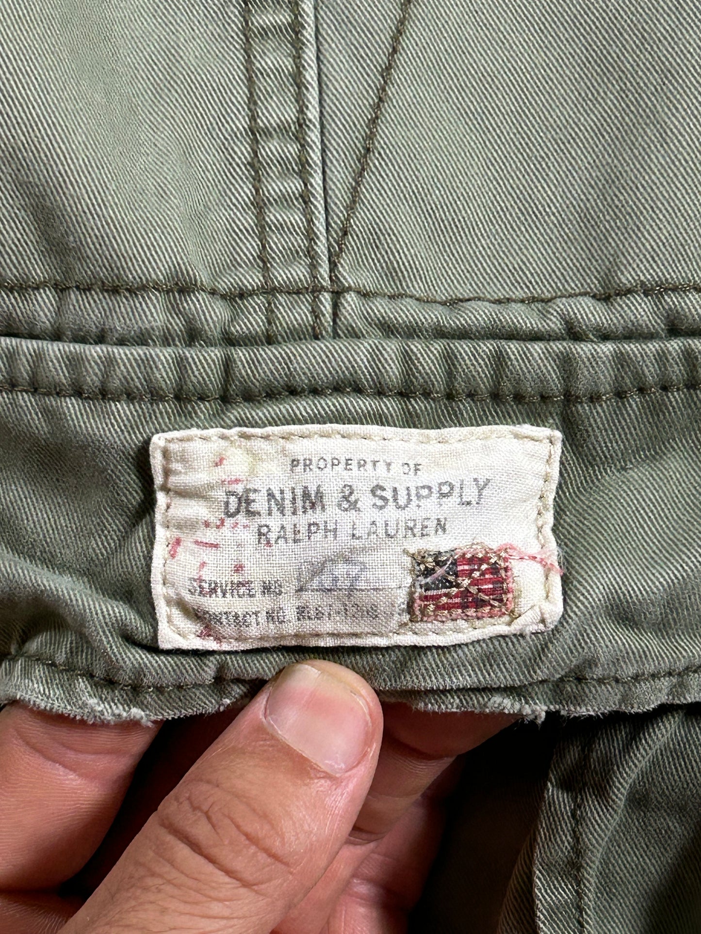 Denim & Supply Ralph Lauren Cargo Shorts Green Tactical Army 34 19.25x22.75 Inches
