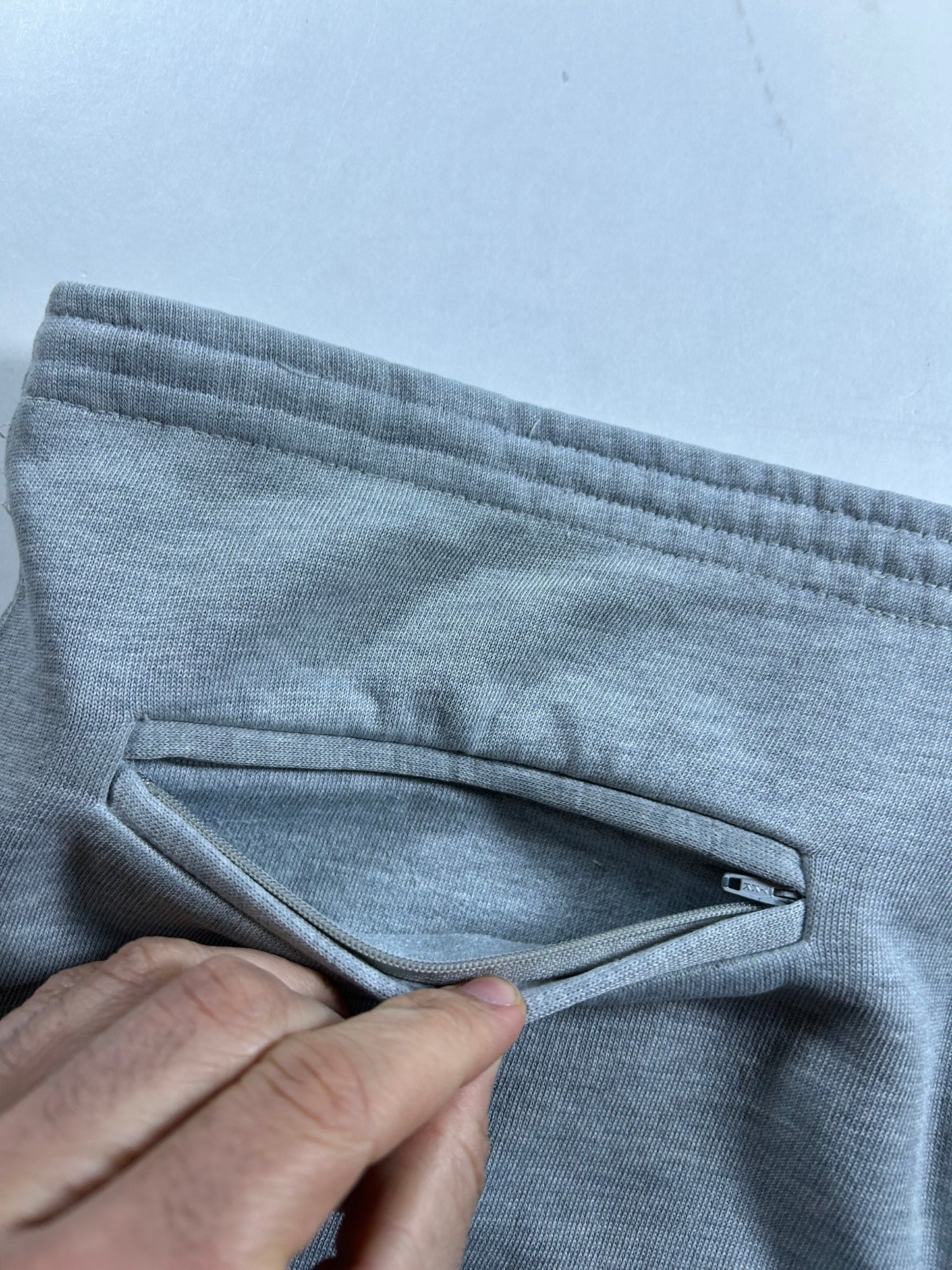 Vintage 80s Nike Sweatpants Gray Terry Wide Leg Baggy Medium Blue Tag 19.75x36.5 Inches