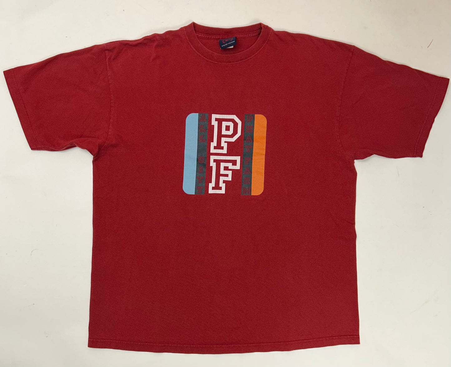 Vintage Phat Farm All City PF Y2K 90s Streetwear Brand Tee USA MADE Red Big XL Can Fit 2XL 25x30.75 Inches