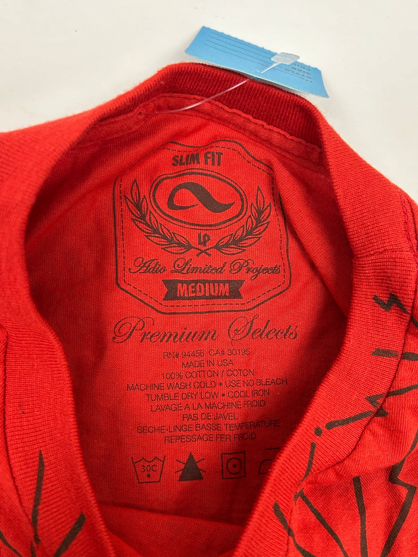 Vintage Adio Footwear Skate Logo AOP Graphic Tee Medium Slim Fit 20x29.25 Inches Red Skateboarding Adio