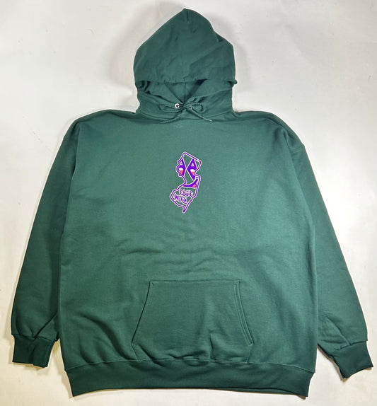 Edgewood NJ State Logo Hooded Sweatshirt Deep Forest Green S-3XL 90/10 Blend