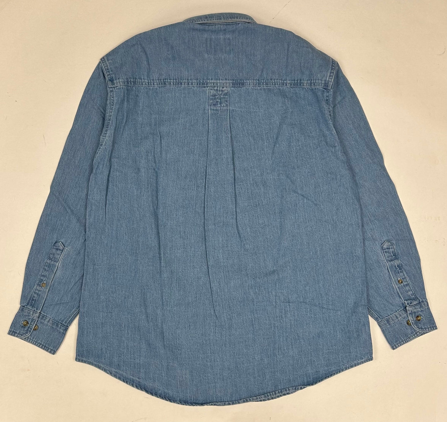 Woolrich Denim Button Up Shirt Blue Long Sleeve 100% Cotton Men’s Large 24x33 Inches DS Brand New With Tag