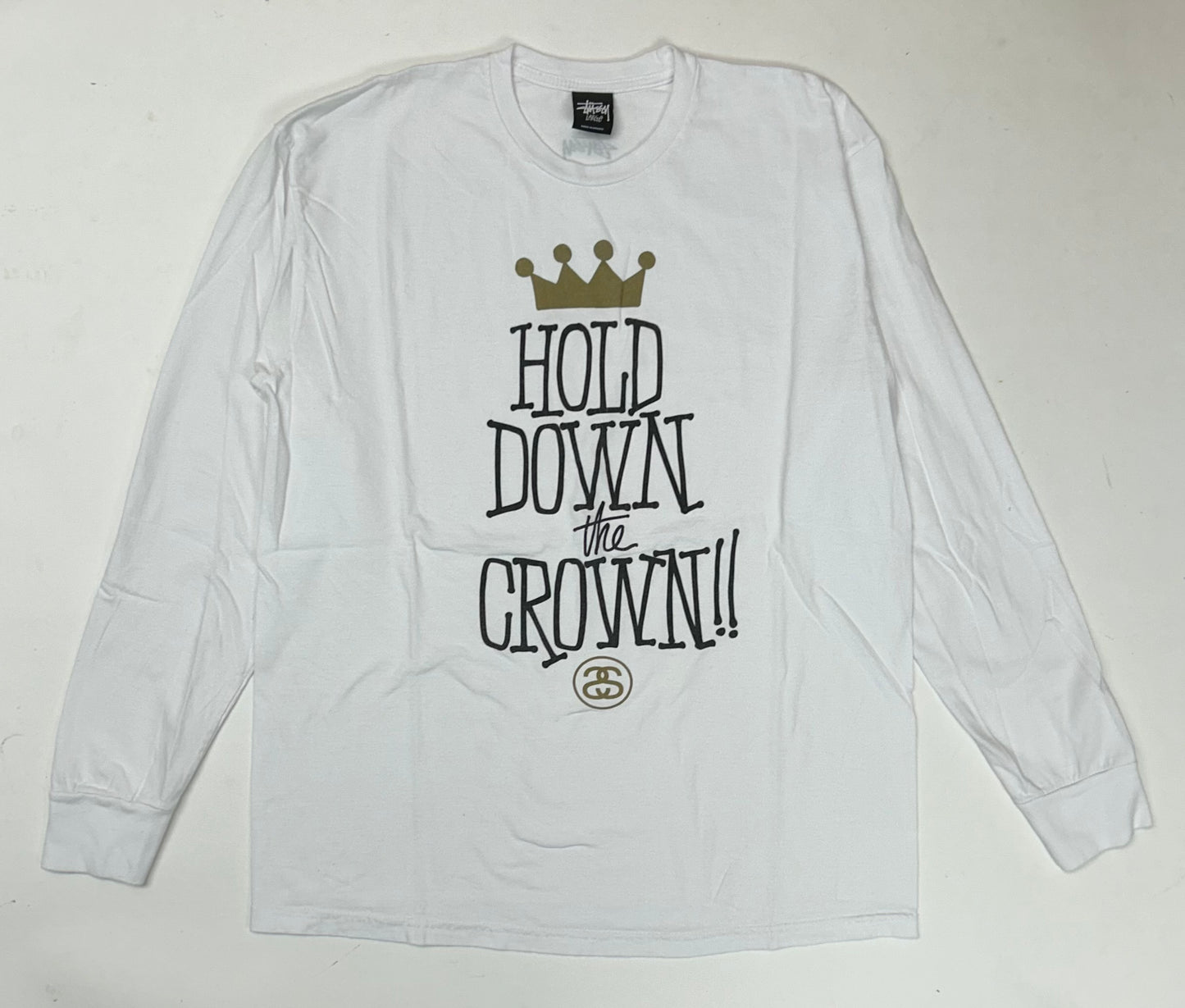 Vintage 00s Stüssy Hold Down The Crown Long Sleeve Tee Large 21x28 Inches