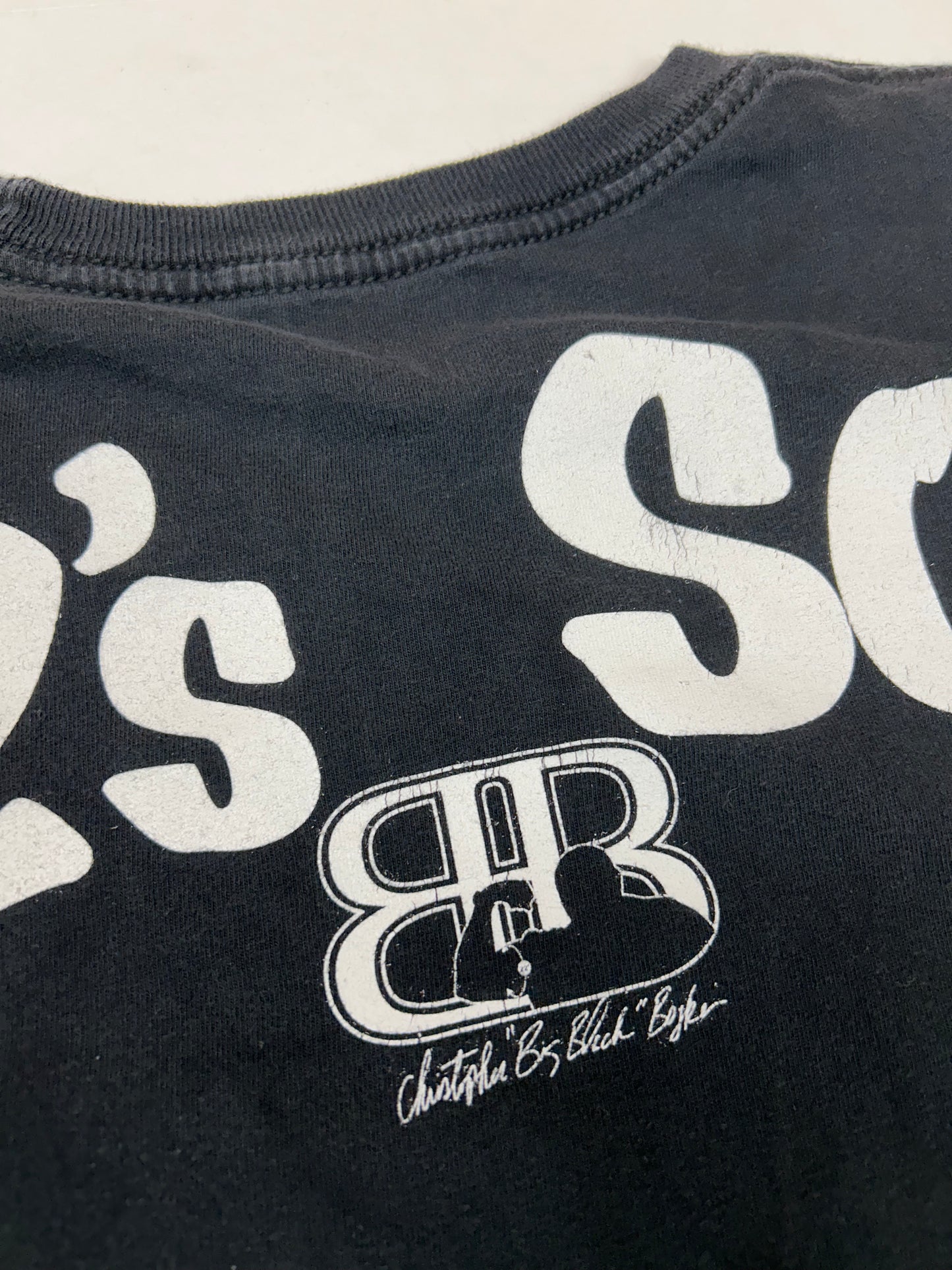 Vintage 00s Big Black Security BB 22’s Son Christopher “Big Black” Boykin Brand Tee Rob & Big Large 22x29 Inches As Is
