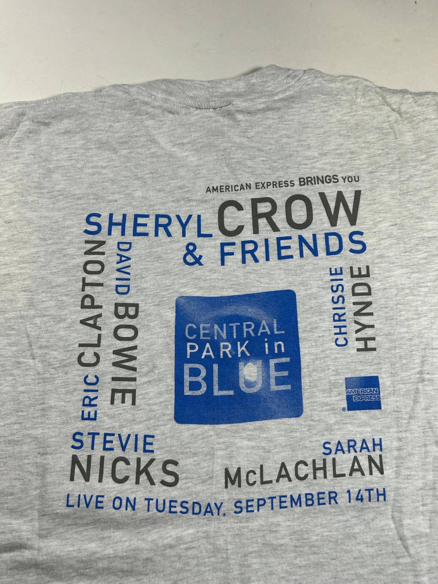 Vintage Sheryl Crow & Friends American Express Central Park 1999 Music Band Tee XL 23.75x30.75 Inches