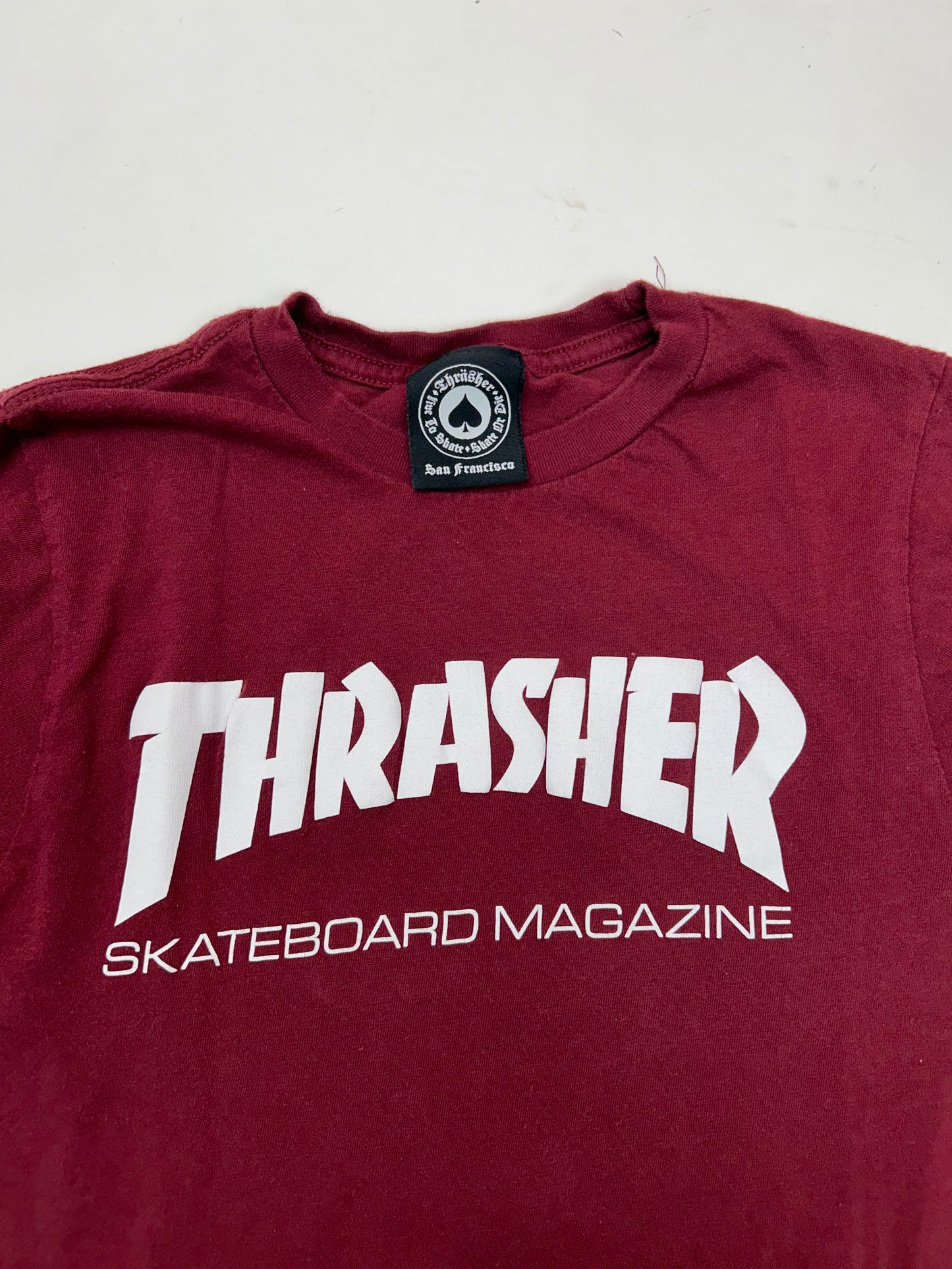 Thrasher Magazine Skateboard Mag Tee XS 14.75x25.5 Inches Maroon